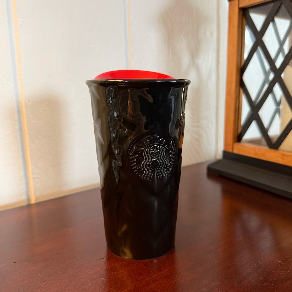 Starbucks Black and Red Ceramic Tumbler